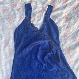 Vintage 70’s Victoria’s Secret Gold Label Royal Blue Lingerie Slip